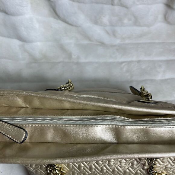 Big Buddha gold quilted front vegan leather tote with gold tone accents … - Picture 8 of 15